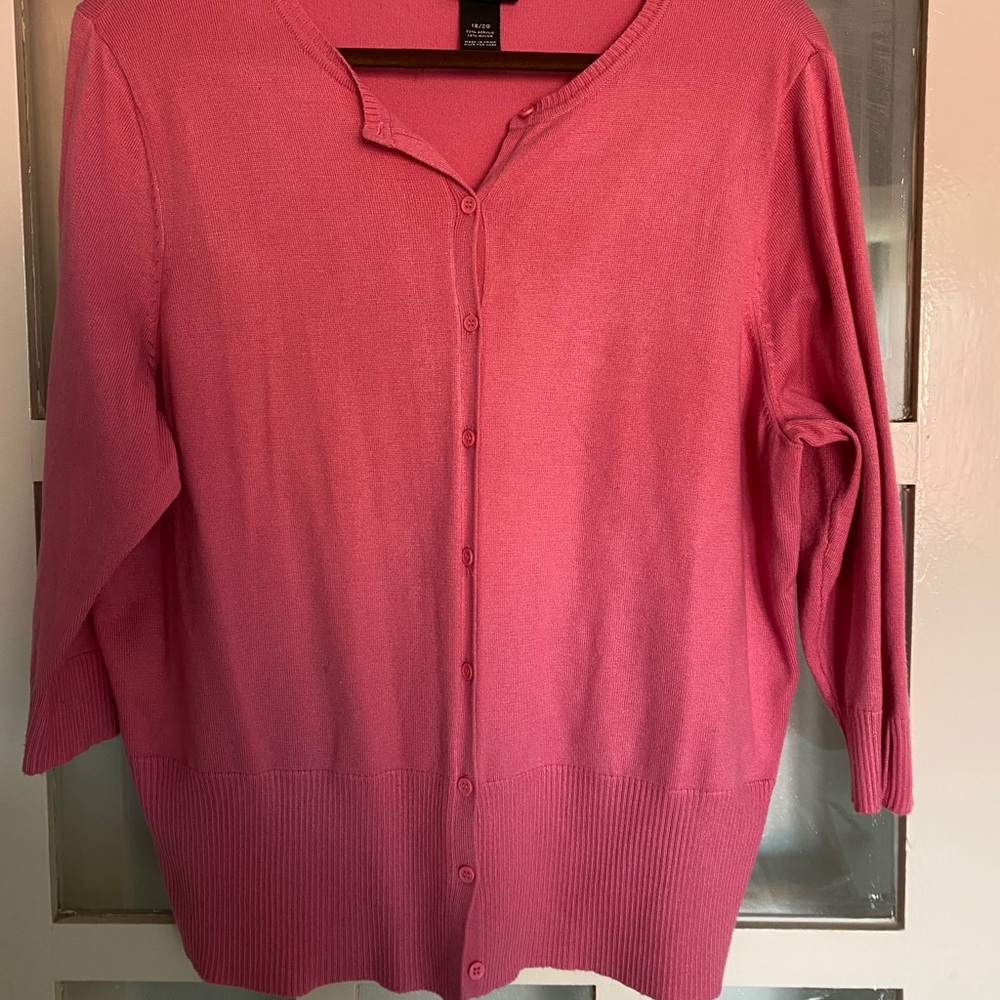 Pink button down sweater